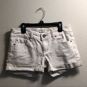 White denim shorts